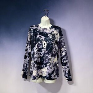 Under Armour, Long Sleeve Tie-Dye Performance Top, Loose Fit, Medium, Navy